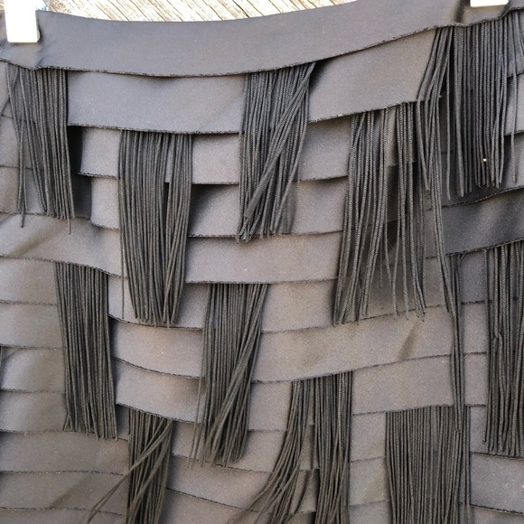 𝅺🌈 Bebe Black Grunge Micro Mini Skirt Fringe Layered - Picture 2 of 2